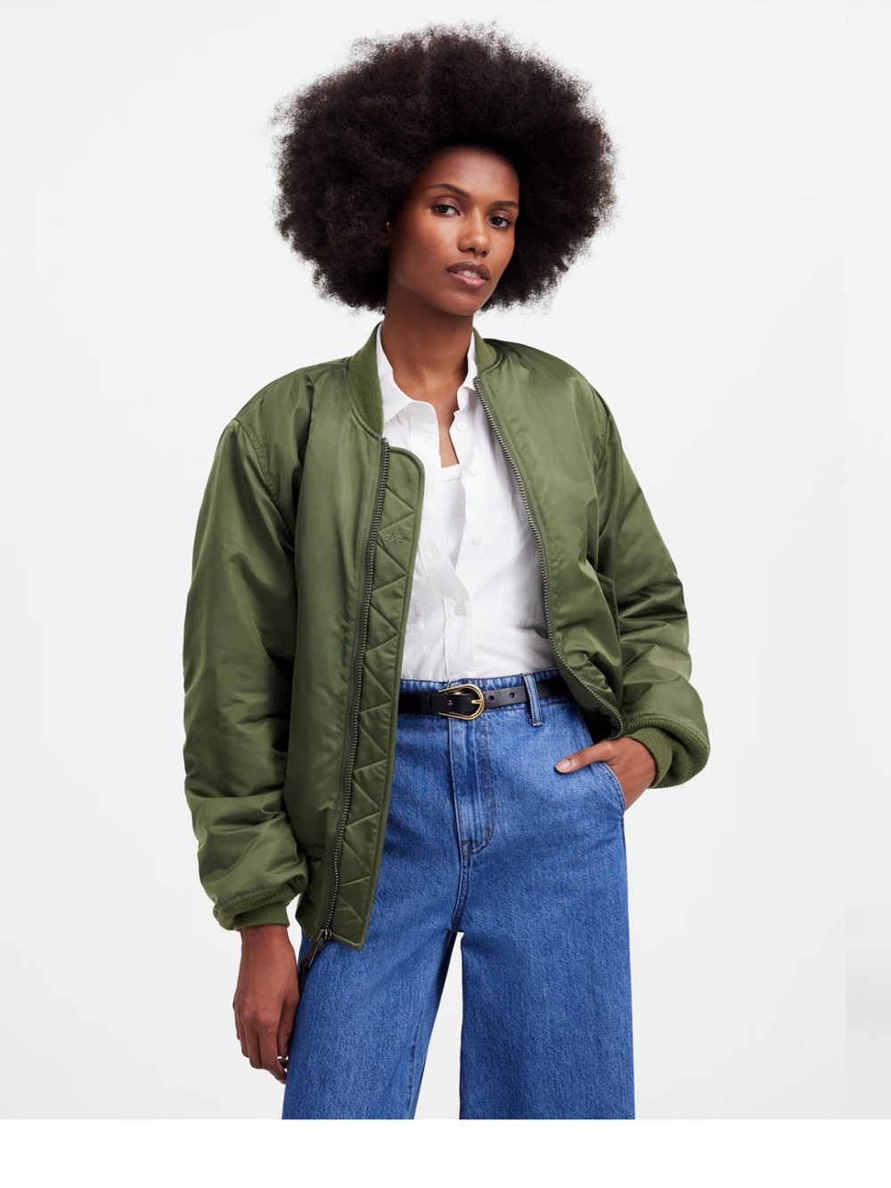 Madewell Olive Green Women's Bomber Jacket